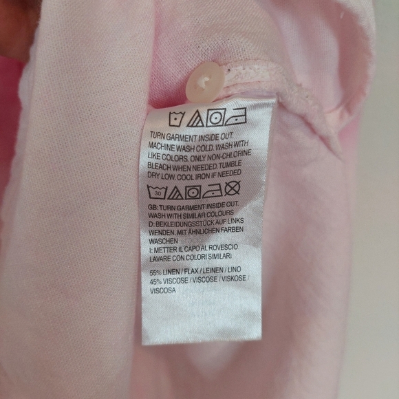 Jason Wu Dip Dye Button Up Linen Blend Ombre Pink Blouse Size 1X - Picture 5 of 8